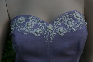 1950s strapless dress Detail