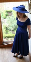 1950s lapis blue dress