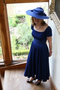 1950s  lapis blue dress